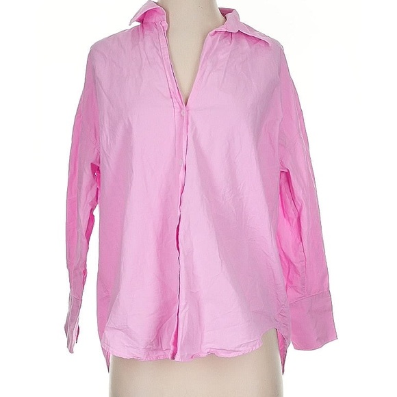 Zara Poplin Pink Shirt XS - Picture 3 of 8
